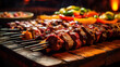 A Carnivore's Delight at the Brazilian Churrascaria, Artfully Grilled Masterpieces of Meat, Expertly Served