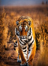 Siberian Tiger, Big, In The Forest, Long Claws, Attacking A Fawn