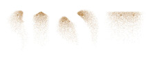 Vector Illustration Depicting Coffee Or Chocolate Powder In Motion, Creating A Dust Cloud That Splashes On The Ground. The Background Is Light And Isolated. Format PNG.