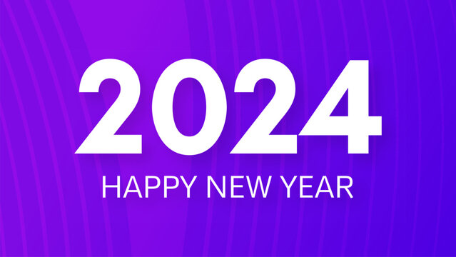 2024 Happy New Year on colorful background