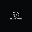 V O VO White Letter monogram Logo Design with Black Background.