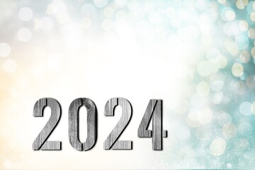 Poster - 2024 text numbers background for New year concept strategy.