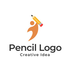 Poster - pencil vector illustration icon and logo of education on white background