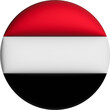 3D Flag of Yemen on circle