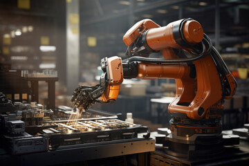 Poster - a manufacturing robot adjusting its operations in real-time based on environmental factors, showcasi