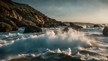 Video Of Waves On A Rocky Beach