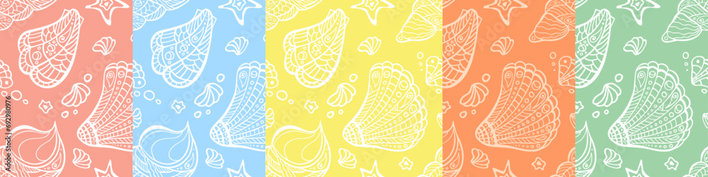 Polynesian shell irregular seamless pattern recolor collection ...