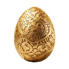 Wall Mural - golden easter egg on a transparent background PNG for Easter and Thanksgiving decorations.