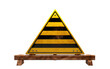 Yellow Arrow Sign For Road Construction on a White or Clear Surface PNG Transparent Background