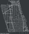 Detailed hand-drawn navigational urban street roads map of the ROGERS PARK COMMUNITY AREA of the American city of CHICAGO, ILLINOIS with vivid road lines and name tag on solid background