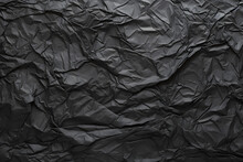 Peeled Crumpled Black Poster Paper Texture Background Isolated On White Background. Generative AI.