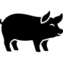 Pig Icon Black Silhouette Animal Farm Agriculture