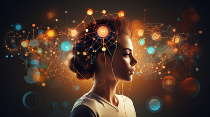 Poster - An image of a person engaged in a cognitive training app, emphasizing the role of technology in providing tools for mental exercises and enhancing brain functions.