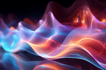 Poster - An abstract representation of sound waves in vibrant colors.
