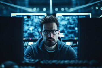 Digital technologies it programmer worker in modern network space working Generative AI
