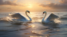 Two Swans On The Lake