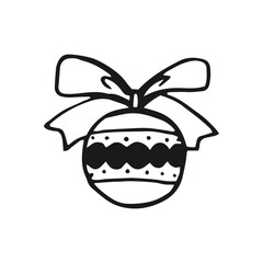 Wall Mural - Christmas bauble. Hand drawn vector illustration.