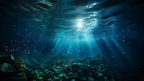 Fototapeta Do akwarium - Underwater Sky, A mesmerizing image of an underwater world where the sea mimics the appearance of a starlit night sky, blurring the lines between above and below