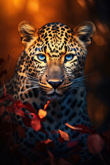 Wall Mural - Portrait of leopard