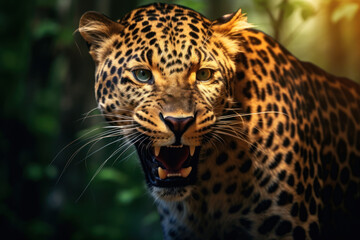 Wall Mural - Portrait of leopard