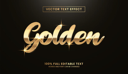 Wall Mural - design editable text effect, golden text vector illustration