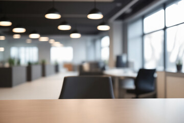 Aufkleber - Beautiful blurred background of a light modern office interior with and beautiful lighting in a sunny day