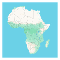 Wall Mural - Layered editable vector illustration outline Map of African continent