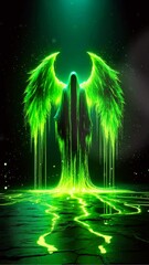 Wall Mural - background with a flying mystic figure