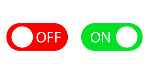 Aufkleber - on and off buttons. vector green and red buttons on isolated background for your design. vector eps 
