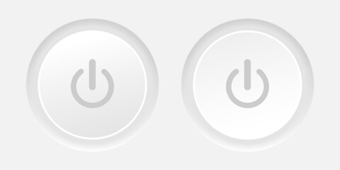 Poster - on and off buttons on an isolated background. set of radio buttons in neomorphism style with shadow.