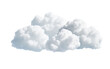 Graceful Serenity Fluffy Cumulus Cloudscape Isolated on Transparent Background PNG.
