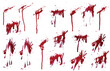 Blood spatter realistic vector background set. red blood  paint splashes set. Realistic set of blood splatter vector