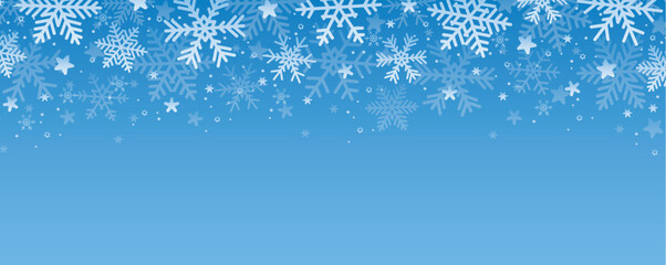 Wall Mural - bright banner christmas card with snowflake border vector illustration