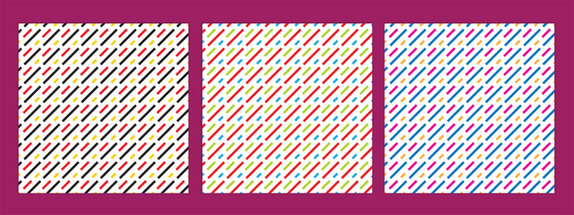 Poster - abstract seamless set of diagonal coloring line pattern vector perfect for banner poster.