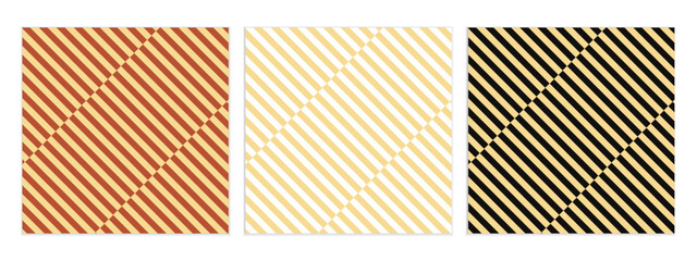 Poster - abstract seamless set of cream diagonal illusion line pattern art perfect for banner poster.