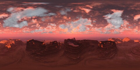 Wall Mural - mars, hdri, environment map , round panorama, spherical panorama, equidistant projection, 360 high r