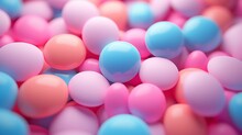 Pink And Light Blue Colorful Round Candies Background