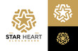 Luxury Star Heart Logo design vector symbol icon illustration