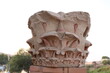 Beautiful column decoration at Satet temple in Aswan, Egypt 