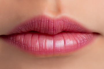 Sticker - Female lips with light pink lipstick