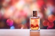 an unlabeled retro pump perfume bottle blurred background