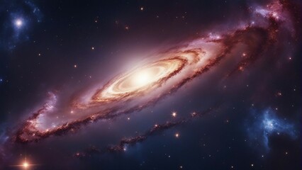 Wall Mural - a view from space to a spiral galaxy and stars. universe filled with stars, nebula and galaxy