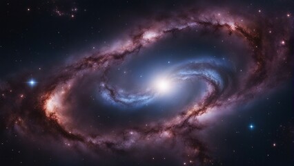 Wall Mural - a view from space to a spiral galaxy and stars. universe filled with stars, nebula and galaxy