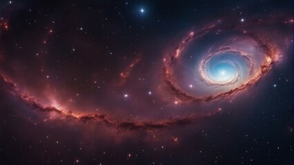 Wall Mural - a view from space to a spiral galaxy and stars. universe filled with stars, nebula and galaxy