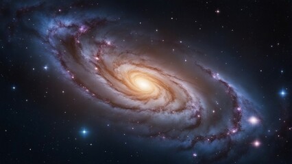 Wall Mural - a view from space to a spiral galaxy and stars. universe filled with stars, nebula and galaxy