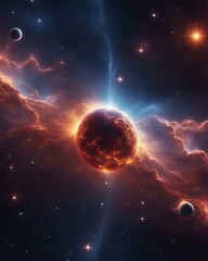 Wall Mural - nebula and galaxies in space. abstract cosmos background