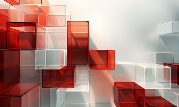 Abstract colored geometric volumetric transparent texture