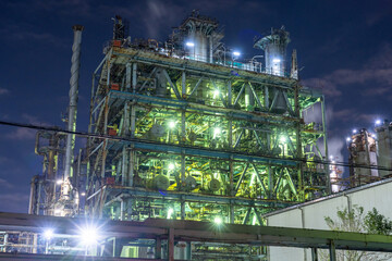 Wall Mural - 川崎市浮島町の工場夜景　 Night view of a factory in Ukishima-cho, Kawasaki City