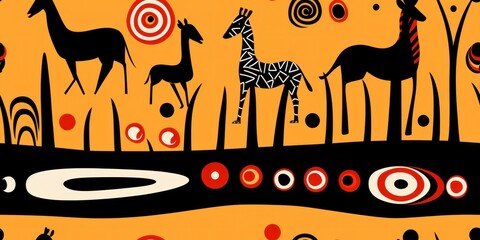 Wall Mural - Vibrant African Pattern Seamless Tile