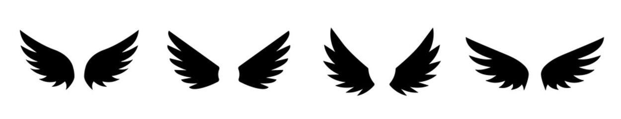 Wall Mural - angel wings icon vector set. wing logo. vector